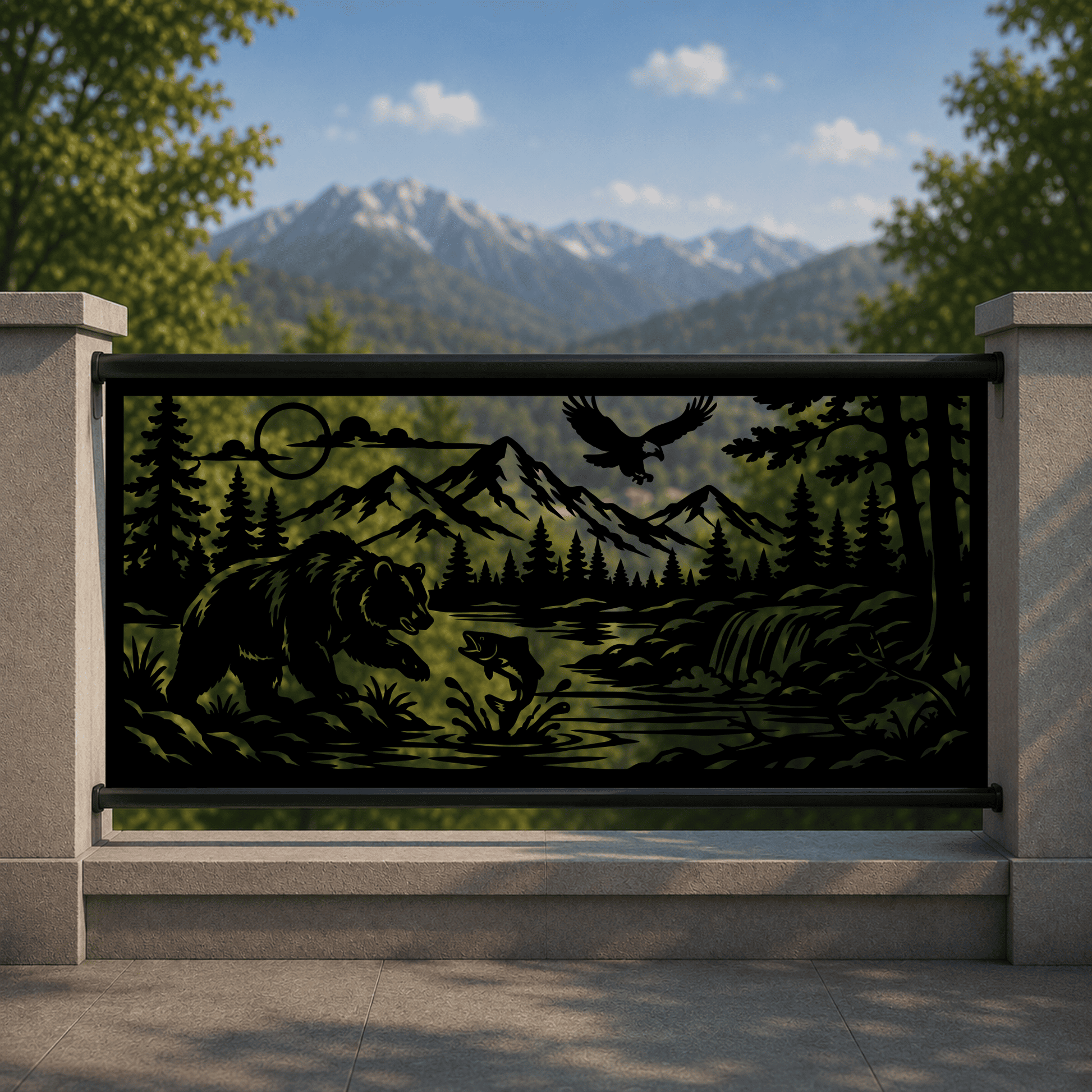 Decorative metal panel designs for fences gates stair railings and outdoor wall art