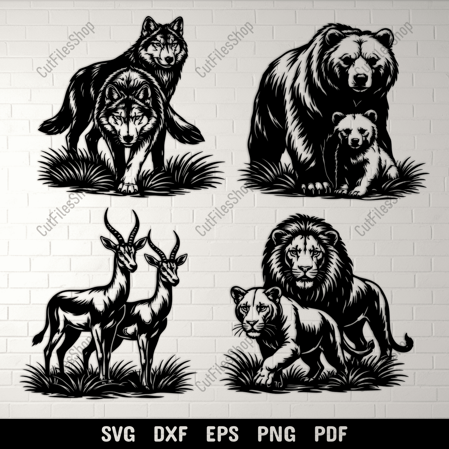 Wild Animal SVG DXF EPS PNG for CNC laser and plasma cutting