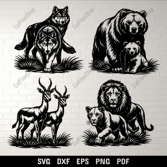 Wild Animal SVG DXF EPS PNG for CNC laser and plasma cutting