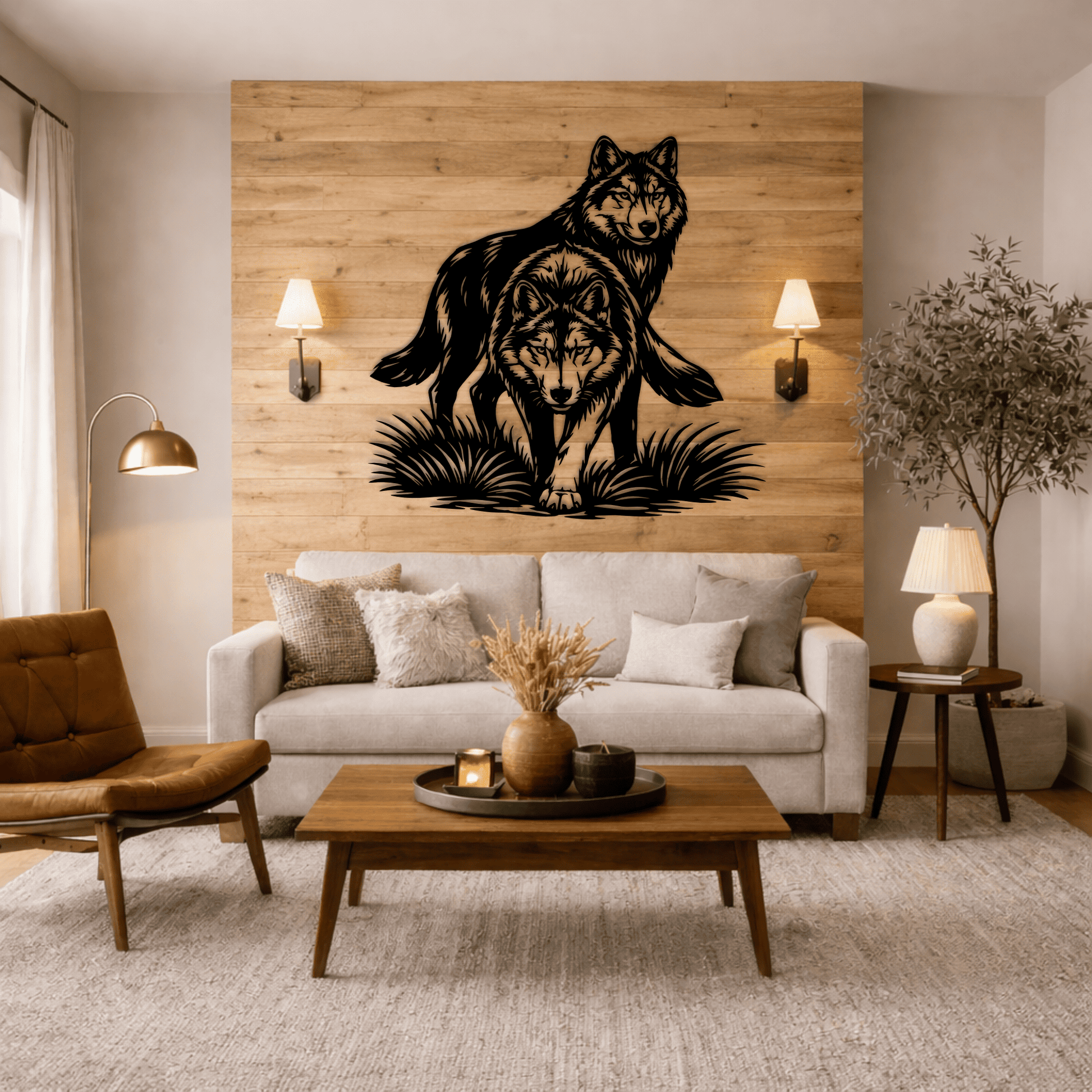 Wolf SVG DXF vector for plasma cutting machines