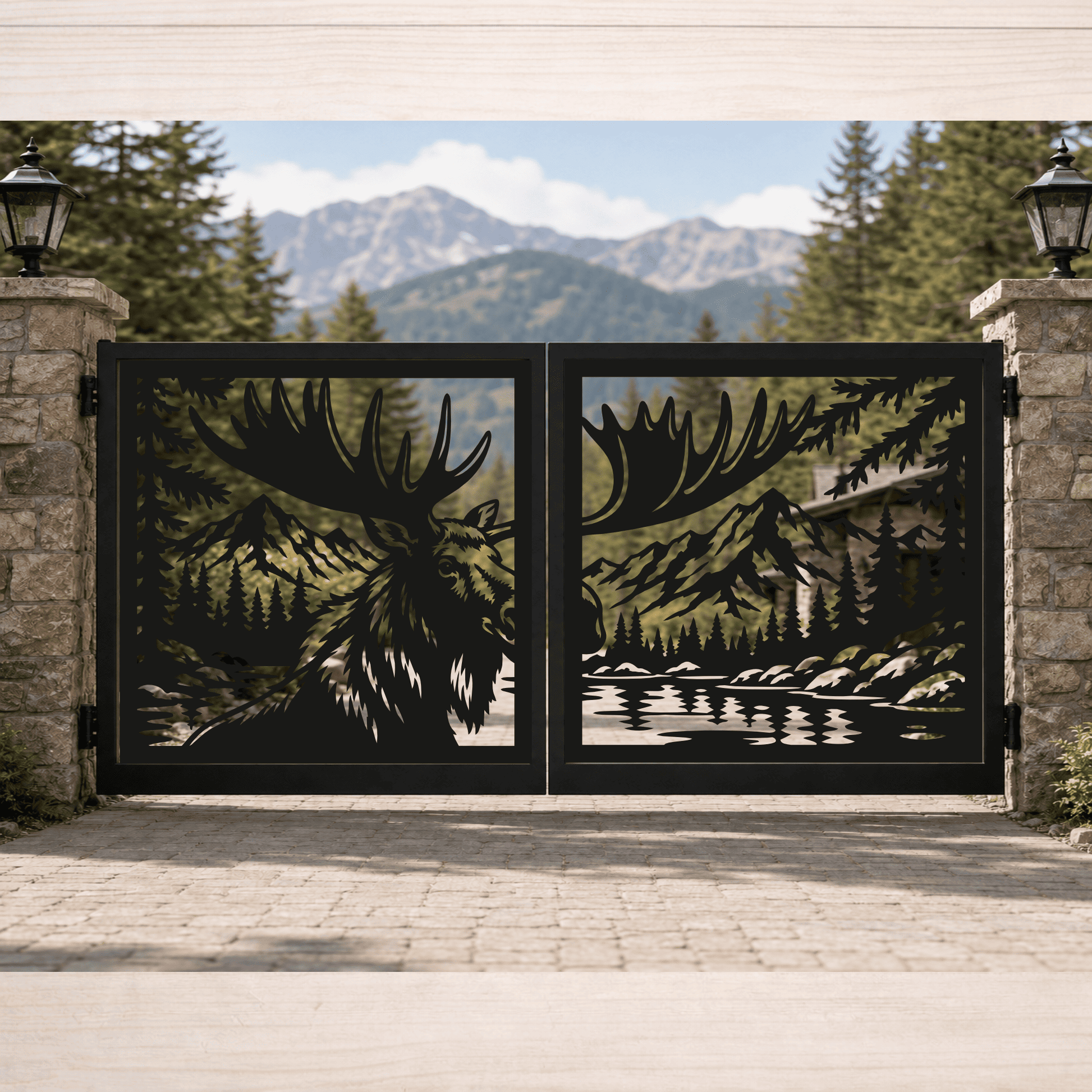Metal driveway gate DXF file for CNC plasma, laser and waterjet cutting