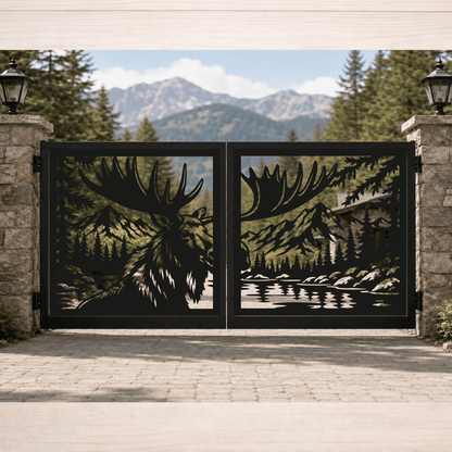 Metal driveway gate DXF file for CNC plasma, laser and waterjet cutting