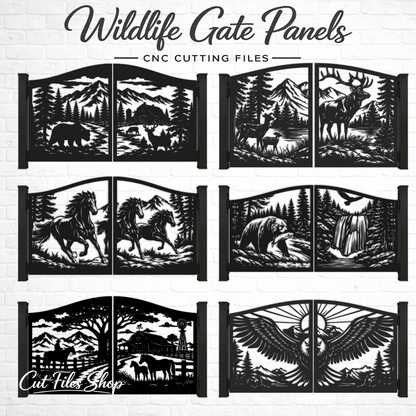 Wildlife gate panels SVG DXF bundle for CNC plasma cutting