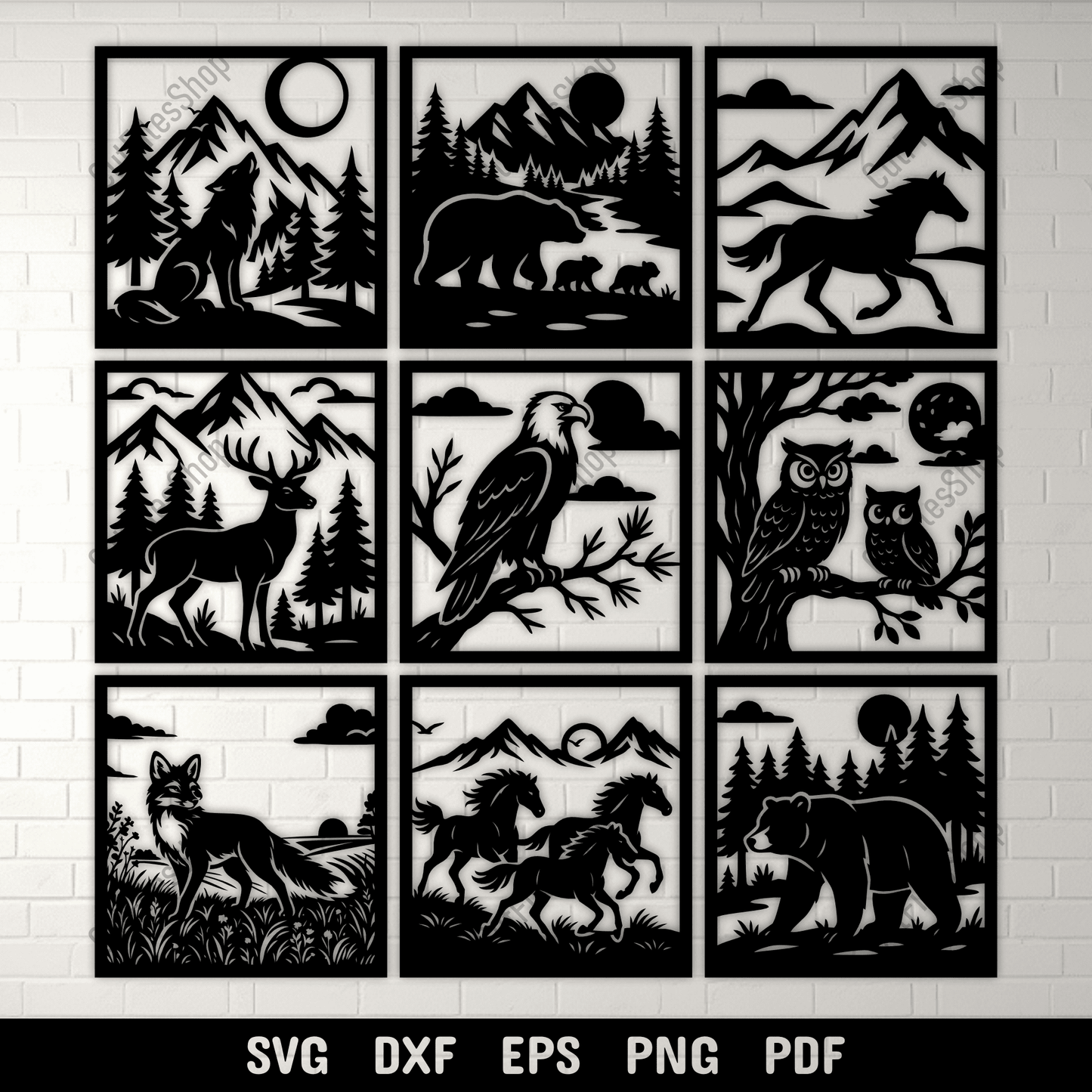 Wildlife animals SVG DXF EPS PNG for Cricut, laser cutting, CNC and sublimation
