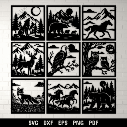 Wildlife animals SVG DXF EPS PNG for Cricut, laser cutting, CNC and sublimation