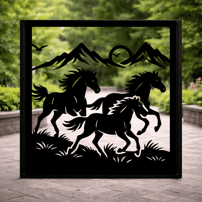 Horses scene SVG DXF for xTool, Silhouette and laser projects
