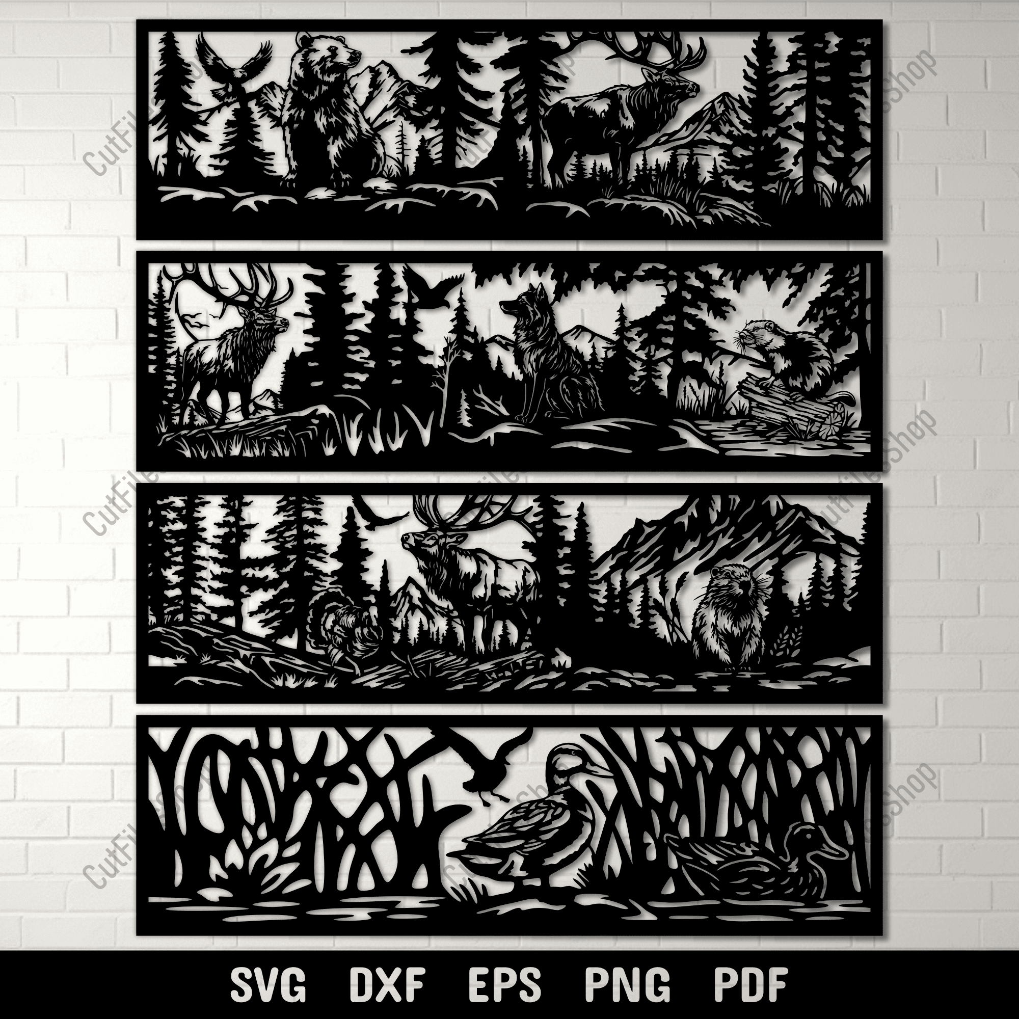 Load image into Gallery viewer, Preview of Wildlife Art Panels DXF for ...