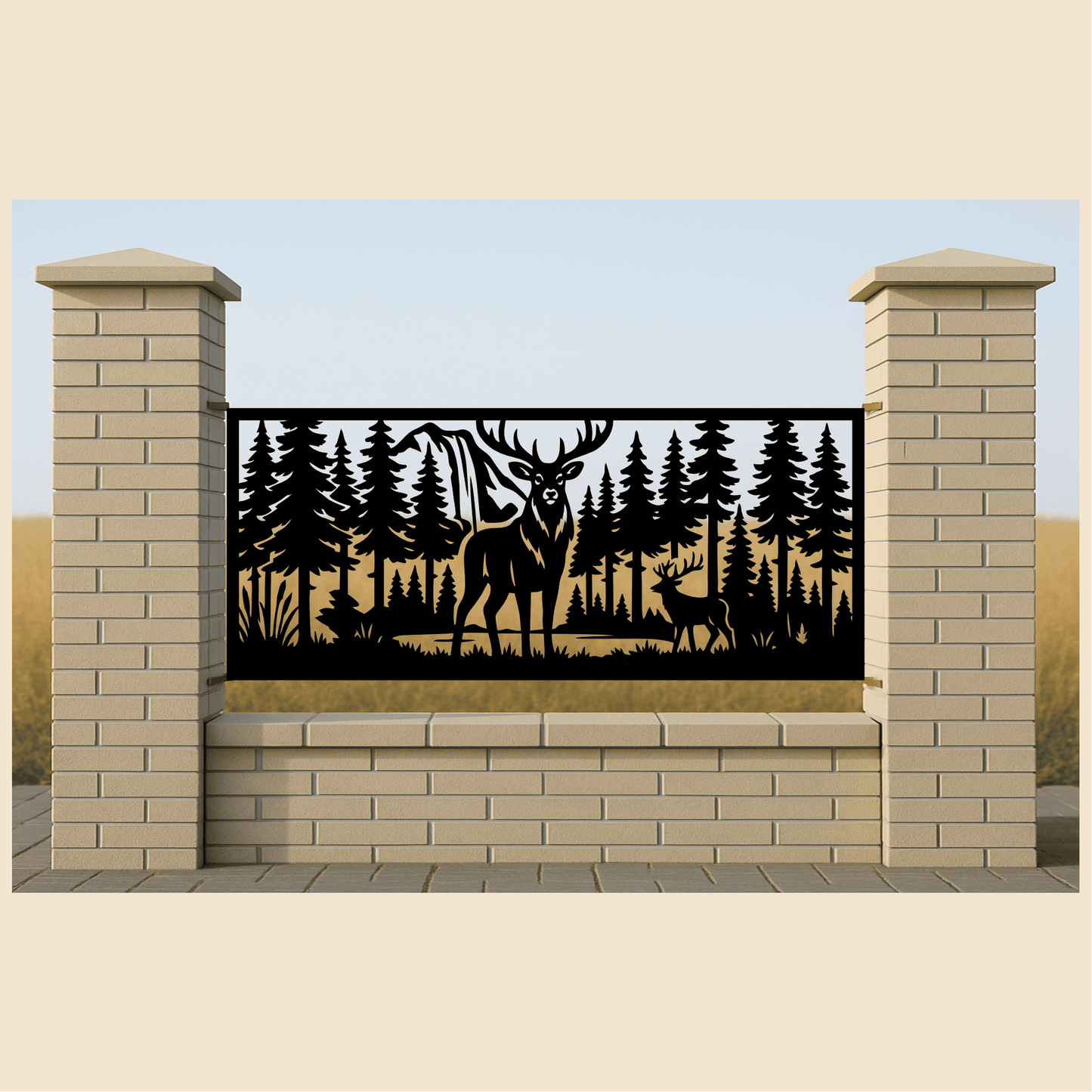 Railing Wildlife landscape rectangle SVG for CNC plasma cutting