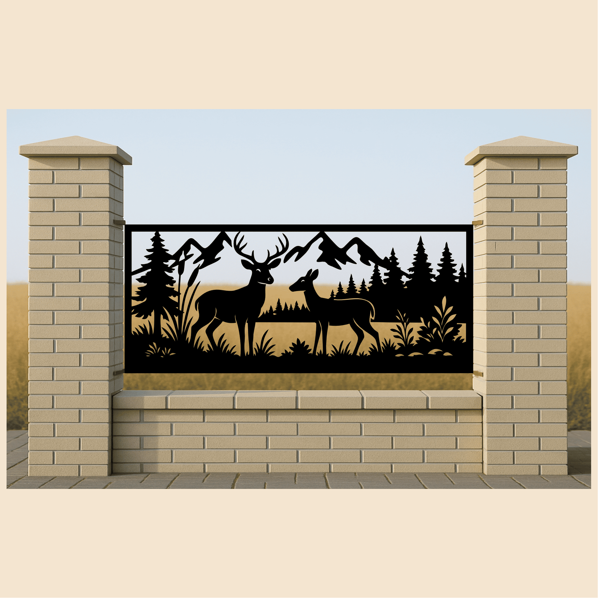 Forest animal silhouette panels SVG PNG for fence and railing inserts
