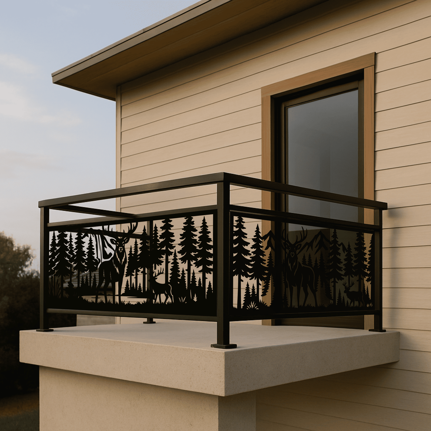 Forest animal silhouette panels SVG PNG for fence and railing inserts