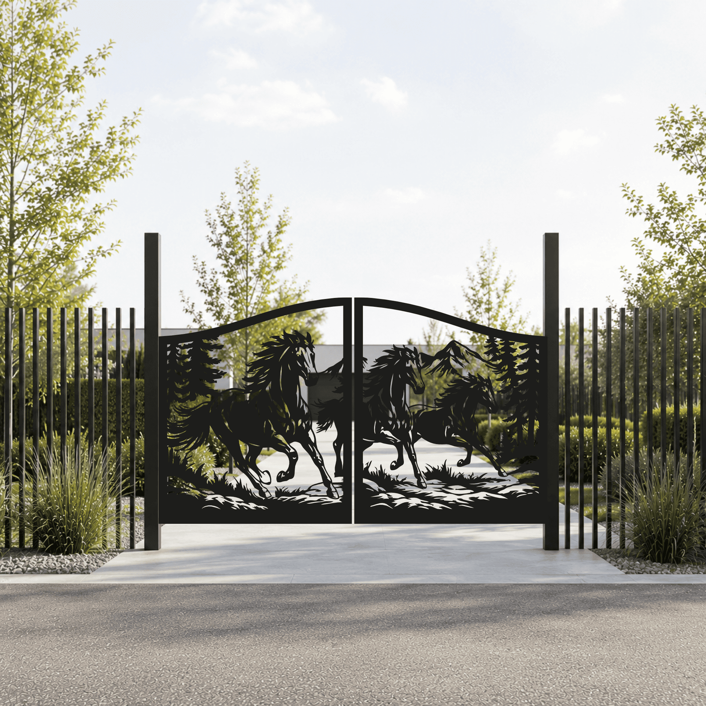Running horse gate dxf art