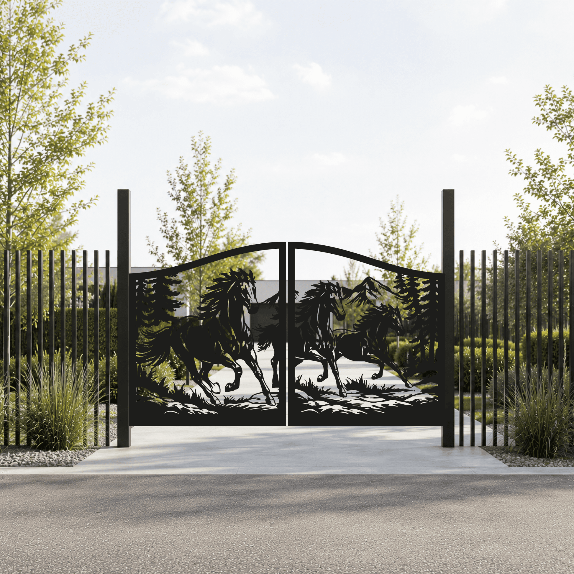 Running horse gate dxf art