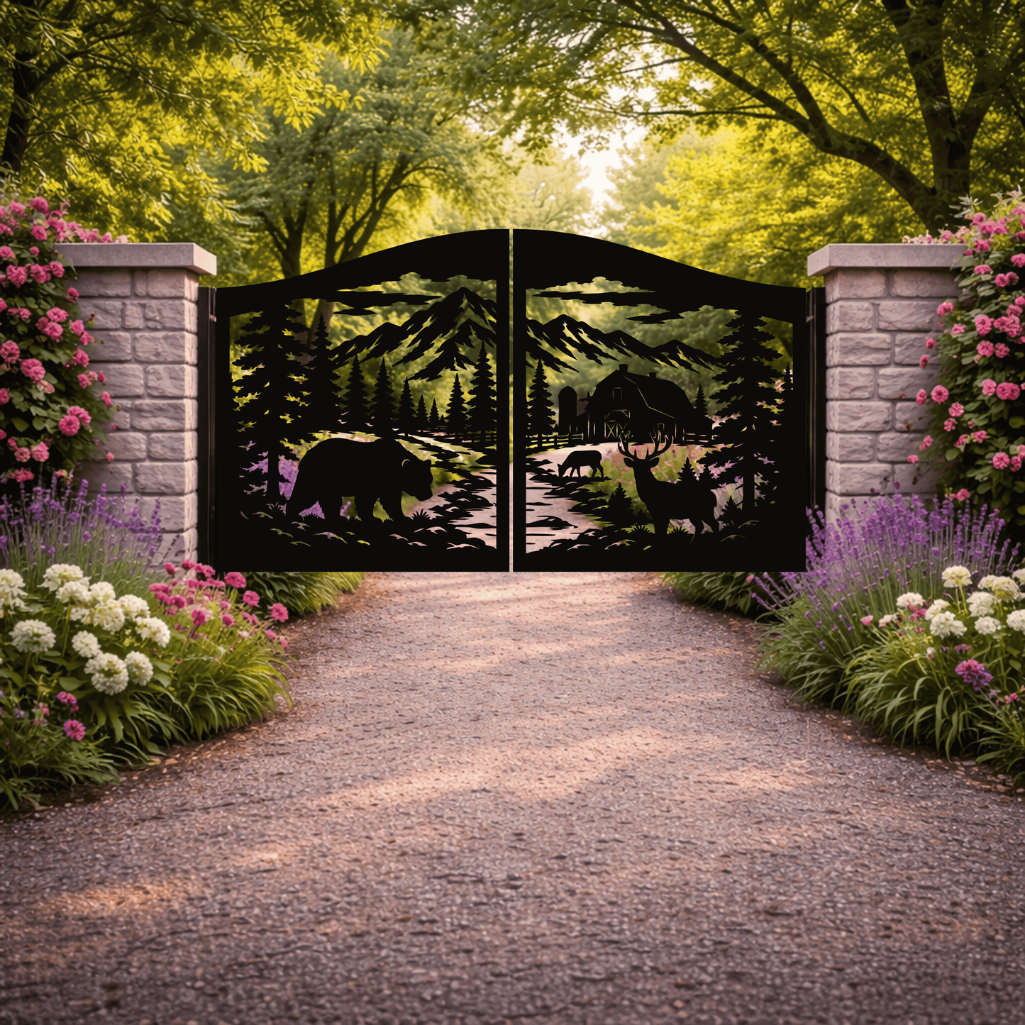 Rustic wildlife gate panel bundle for laser cutting