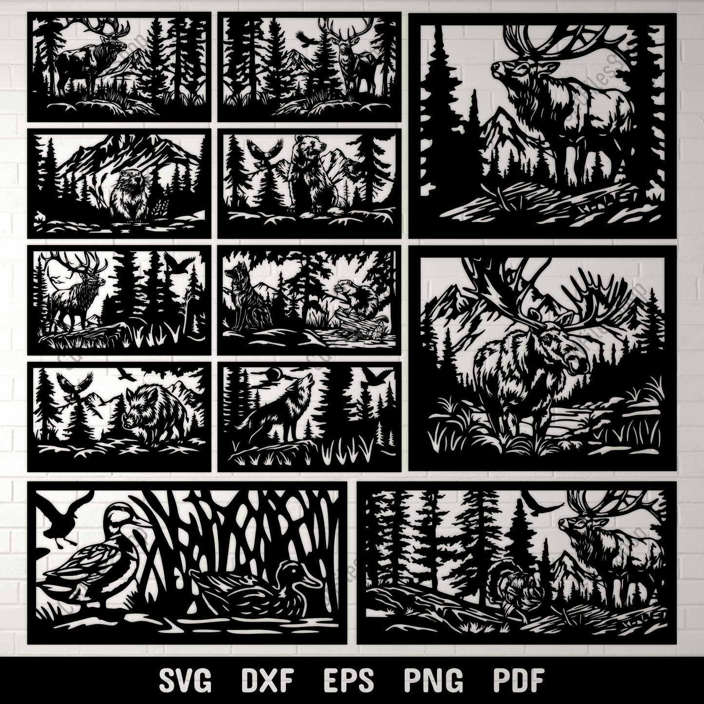 wildlife forest scene svg