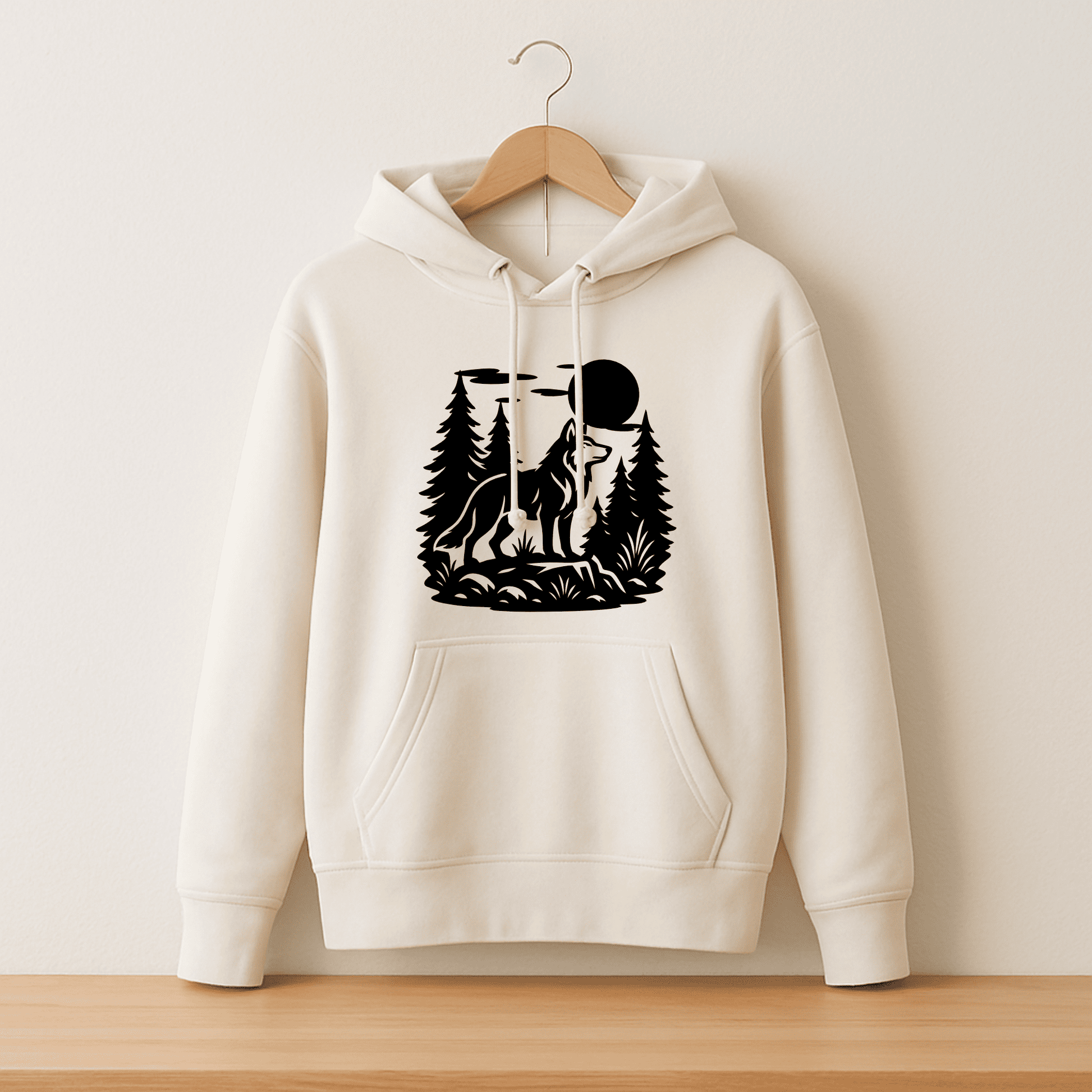 wolf forest scene for laser engraving and Sublimation printing