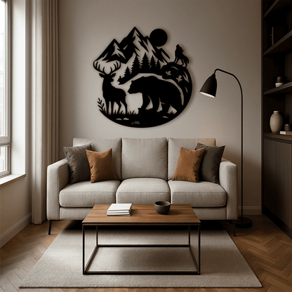 Deer and bear silhouette SVG for CNC laser cutting