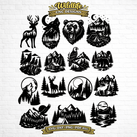 Wildlife SVG bundle for CNC plasma laser cutting