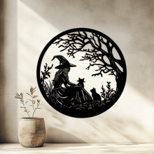 Load image into Gallery viewer, Witch and Cats SVG &amp; DXF Files for Cricut, Silhouette, and CNC, Trendy DIY T-Shirt Design, DIY Halloween decor, Premium SVG files
