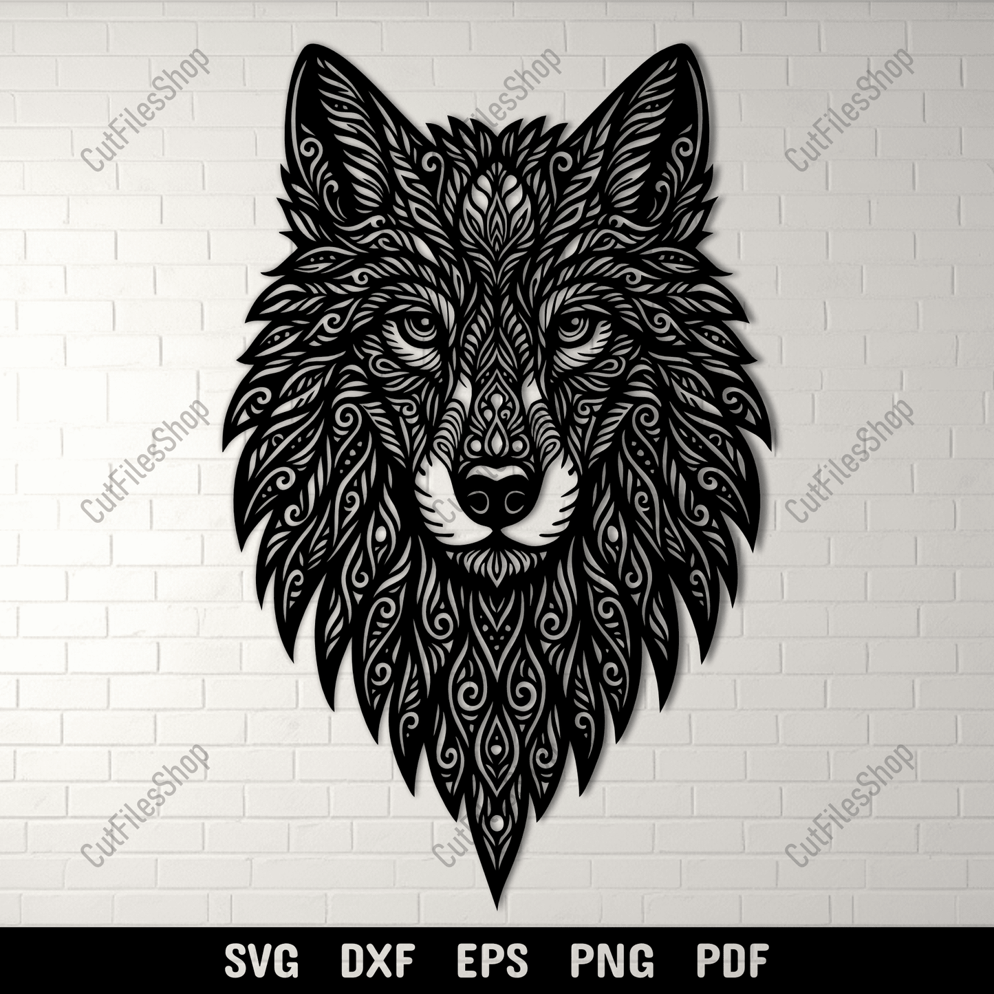 zentangle wolf head svg