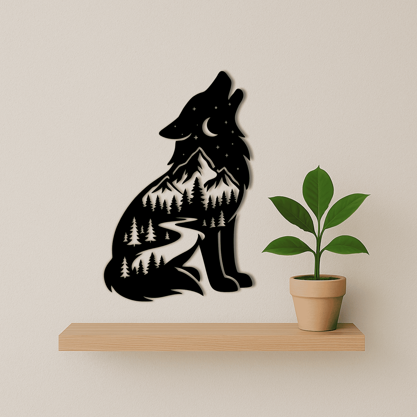 forest wolf cnc design