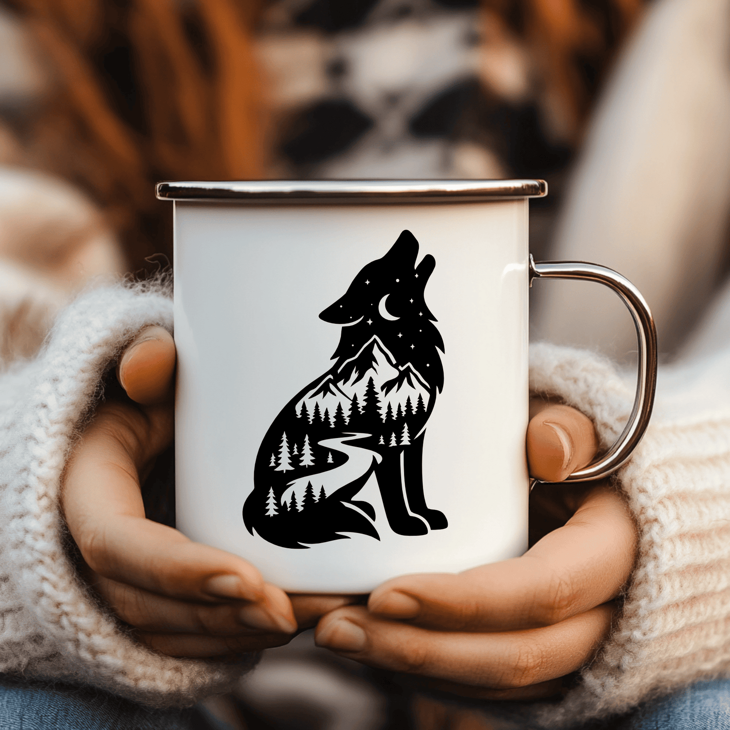 wolf wall art silhouette