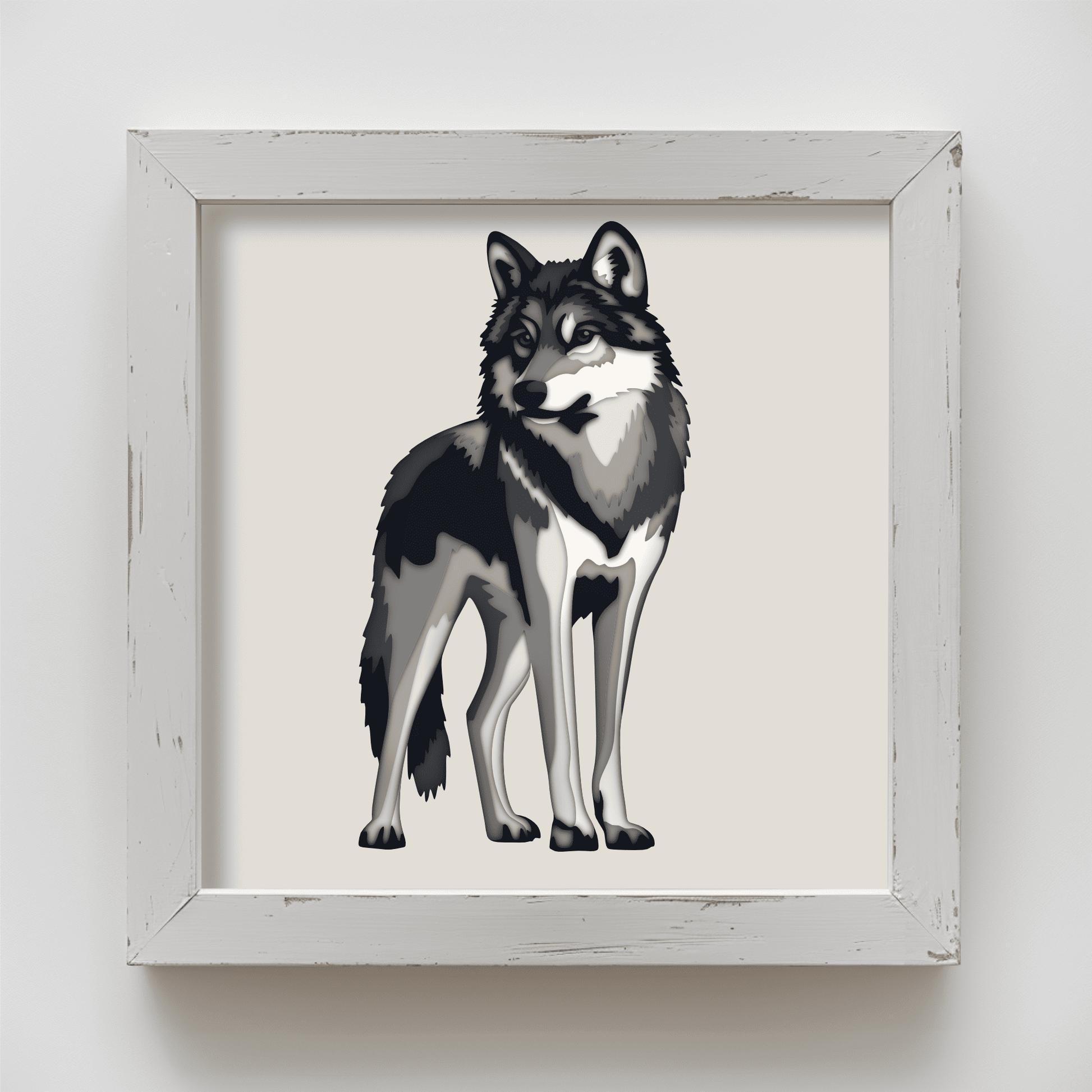 Wolf multilayer paper cut template for Cricut and Glowforge