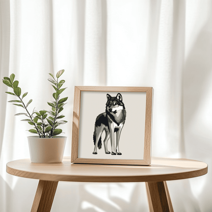 7 layer wolf shadow box SVG DXF EPS PDF cutting files