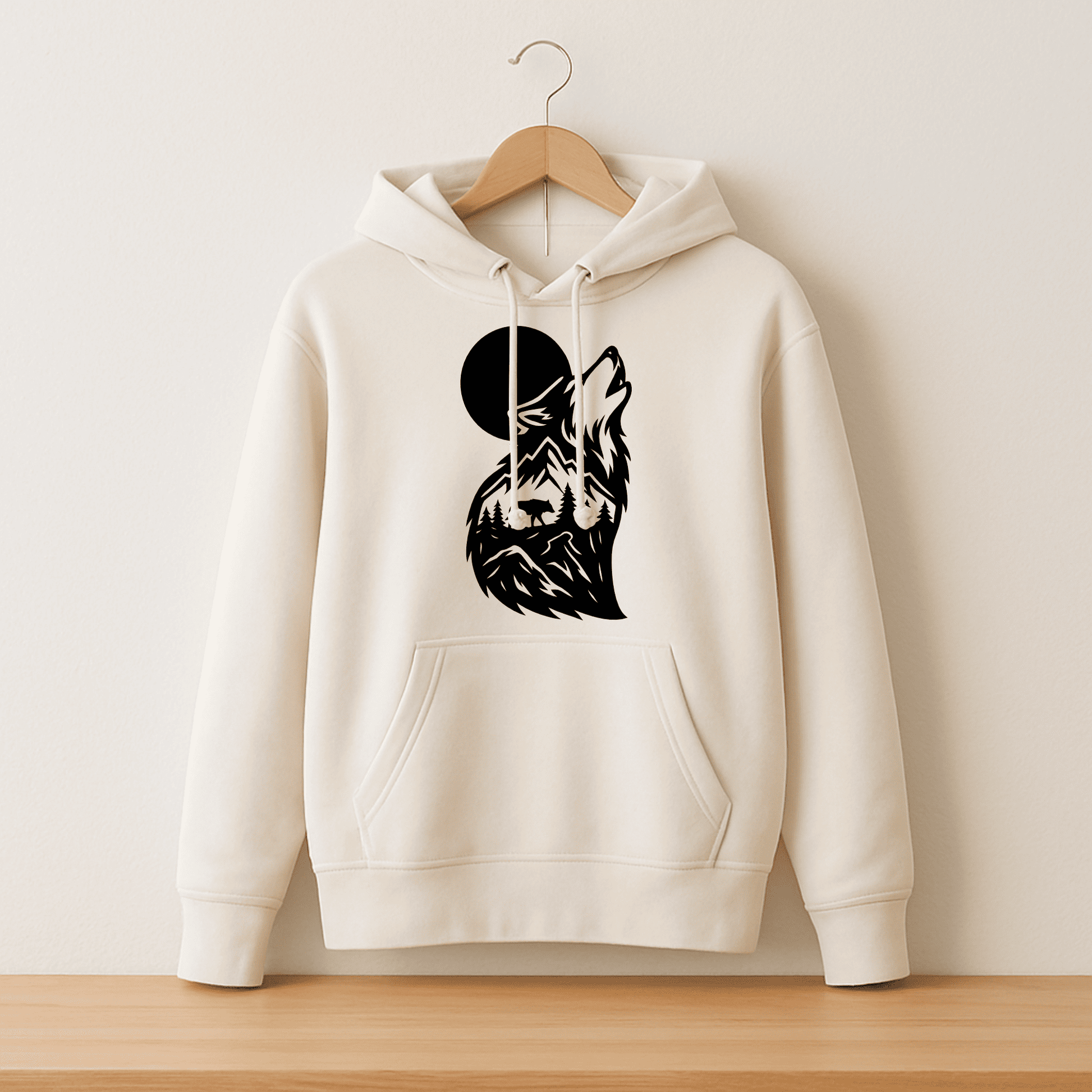 Wolf deer nature double exposure SVG for T-shirt printing