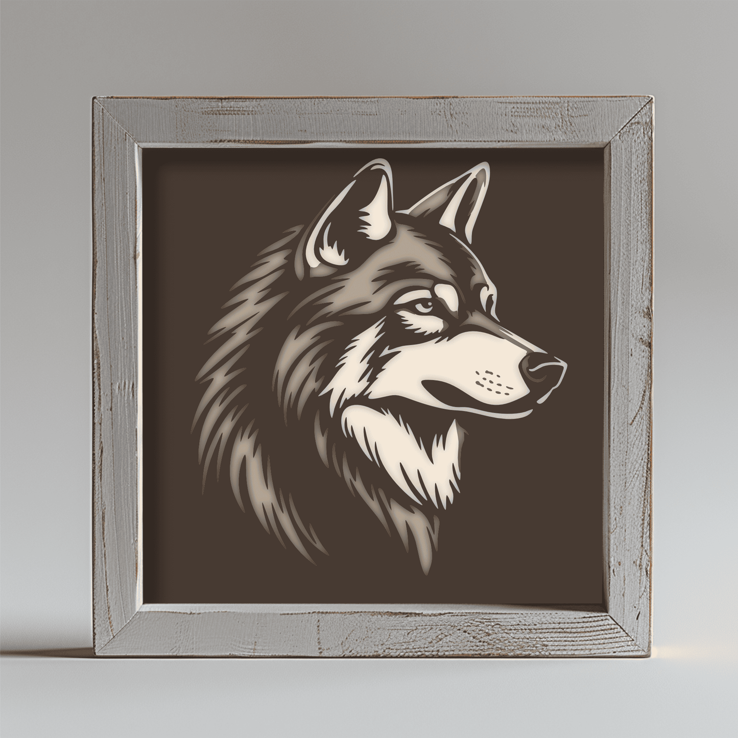 3 layer wolf head template for Cricut and Glowforge cutting