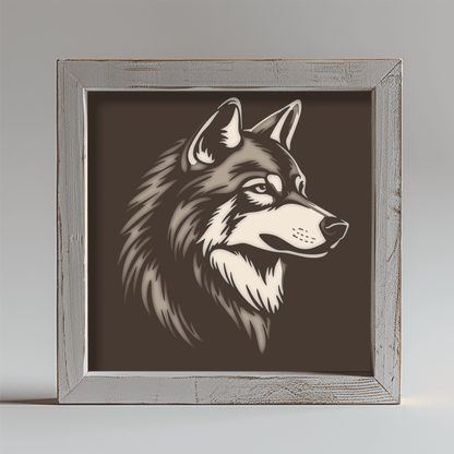 3 layer wolf head template for Cricut and Glowforge cutting