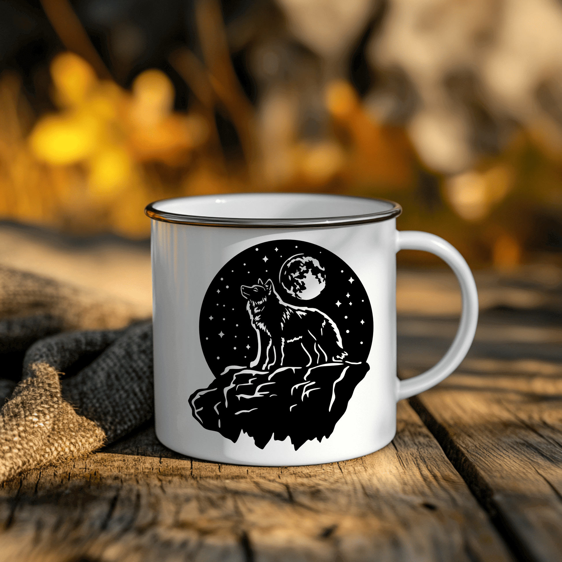 Wolf Cliff Scene DXF for CNC, SVG for Vinyl Decals, Sublimation Art