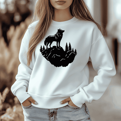 Wolf on Cliff Cutting Files – DXF for CNC, SVG for Cricut and Sublimation