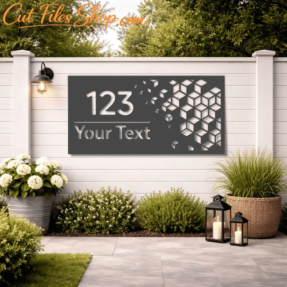metal address plaque cnc plasma cutting design