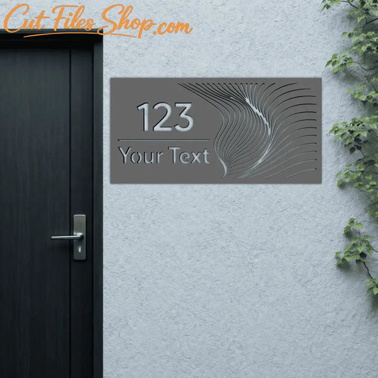 house number sign metal design cnc dxf files