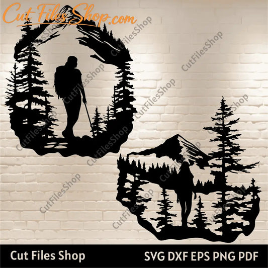 Adventure Svg, Nature scene dxf for laser cut, Svg cut files for Cricut, Silhouette files, CNC router files - Cut Files Shop