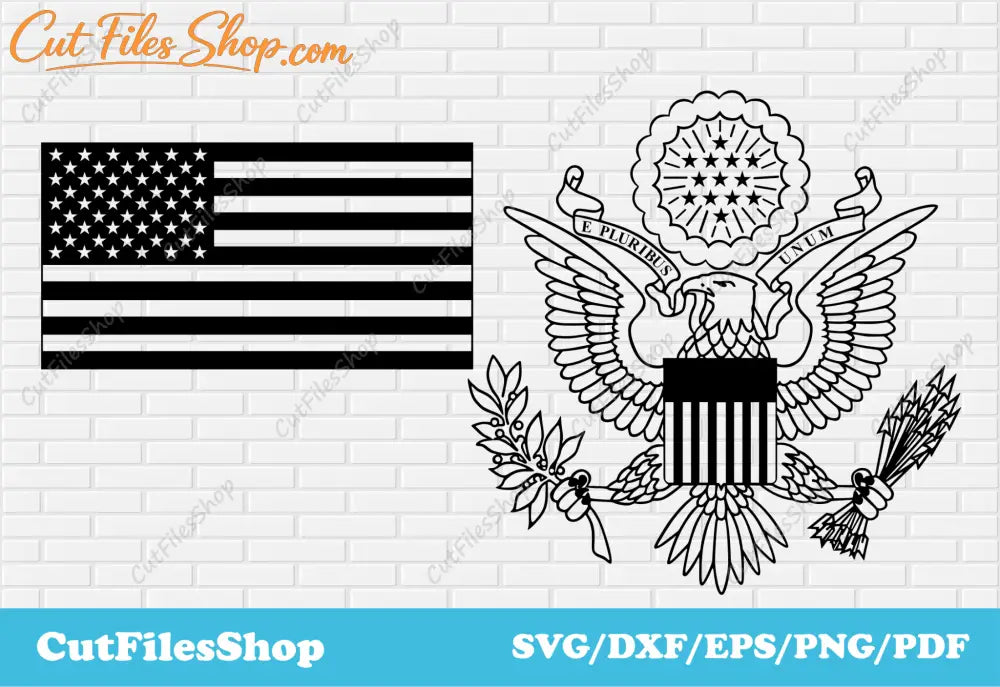 American flag dxf, Great Seal dxf, SVG cut files for cricut, dxf images for cnc, Silhouette cameo files - Cut Files Shop