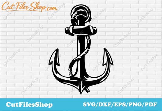 Anchor dxf for laser cutting, Digital download CNC files, Wall decor making dxf, Plasma cut files - Cut Files Shop