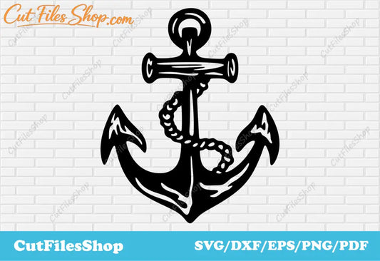 Anchor DXF for laser cutting, Stencil dxf for plasma cut, anchor svg for cricut, anchor png for sublimation - Cut Files Shop