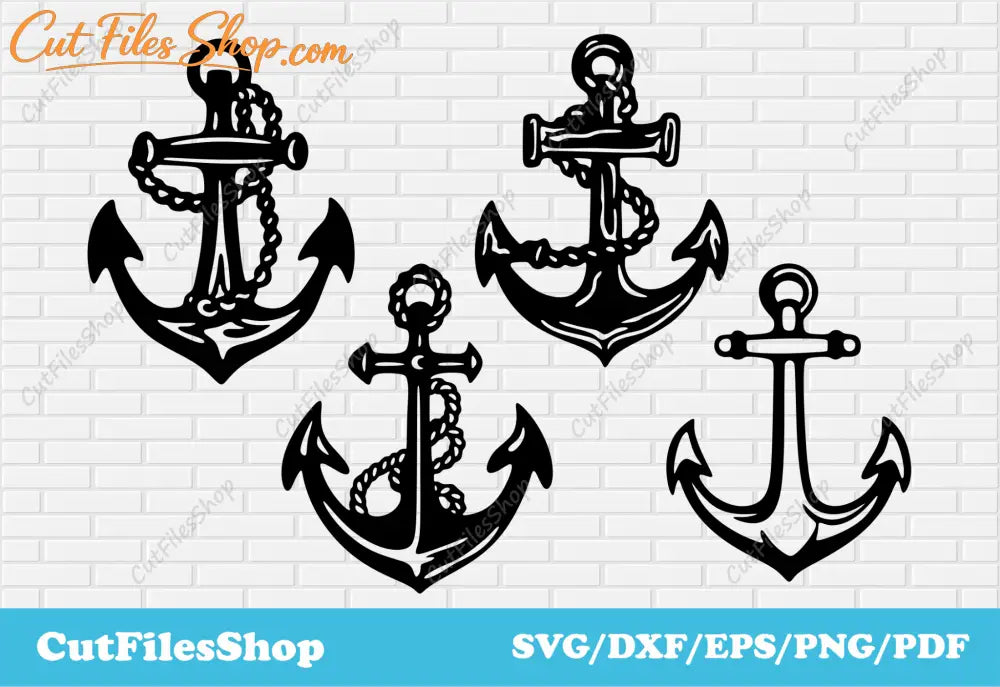 Anchors svg files, anchors design dxf for plasma cut, silhouette svg, png for sublimation, anchors cut files - Cut Files Shop