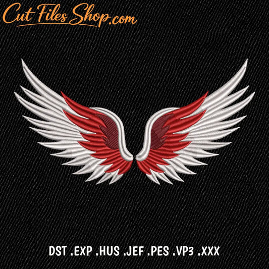Embroidery design of angel wings