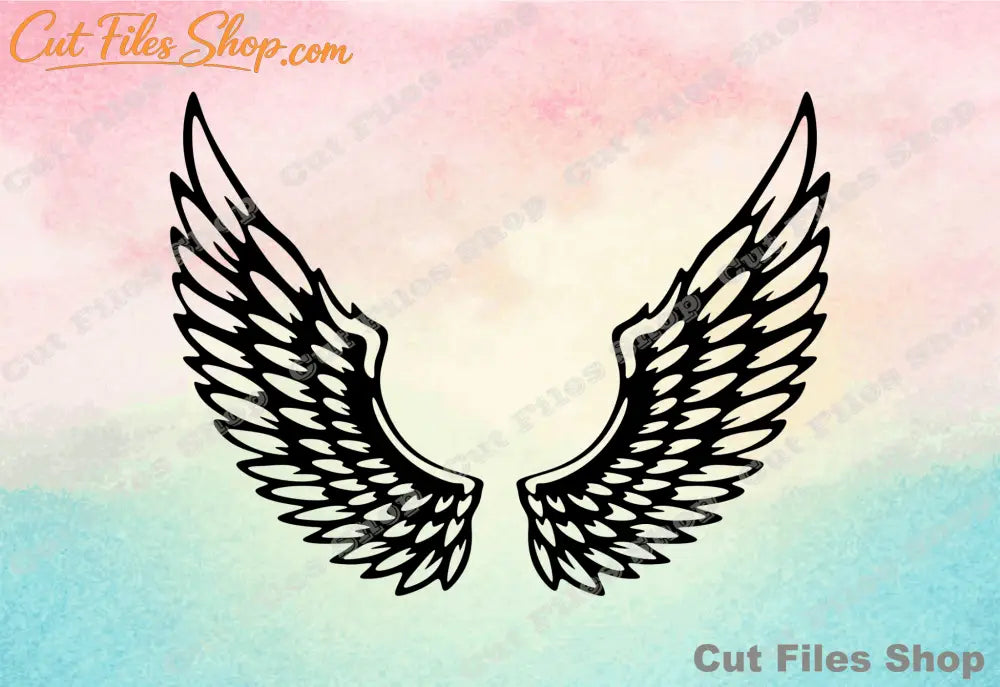 Angel wings svg, wings svg, svg bundle, love svg, file laser cut, files for web design, cnc dxf, cnc vector files, laser cutting files - Cut Files Shop
