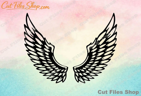 Angel wings svg, wings svg, svg bundle, love svg, file laser cut, files for web design, cnc dxf, cnc vector files, laser cutting files - Cut Files Shop