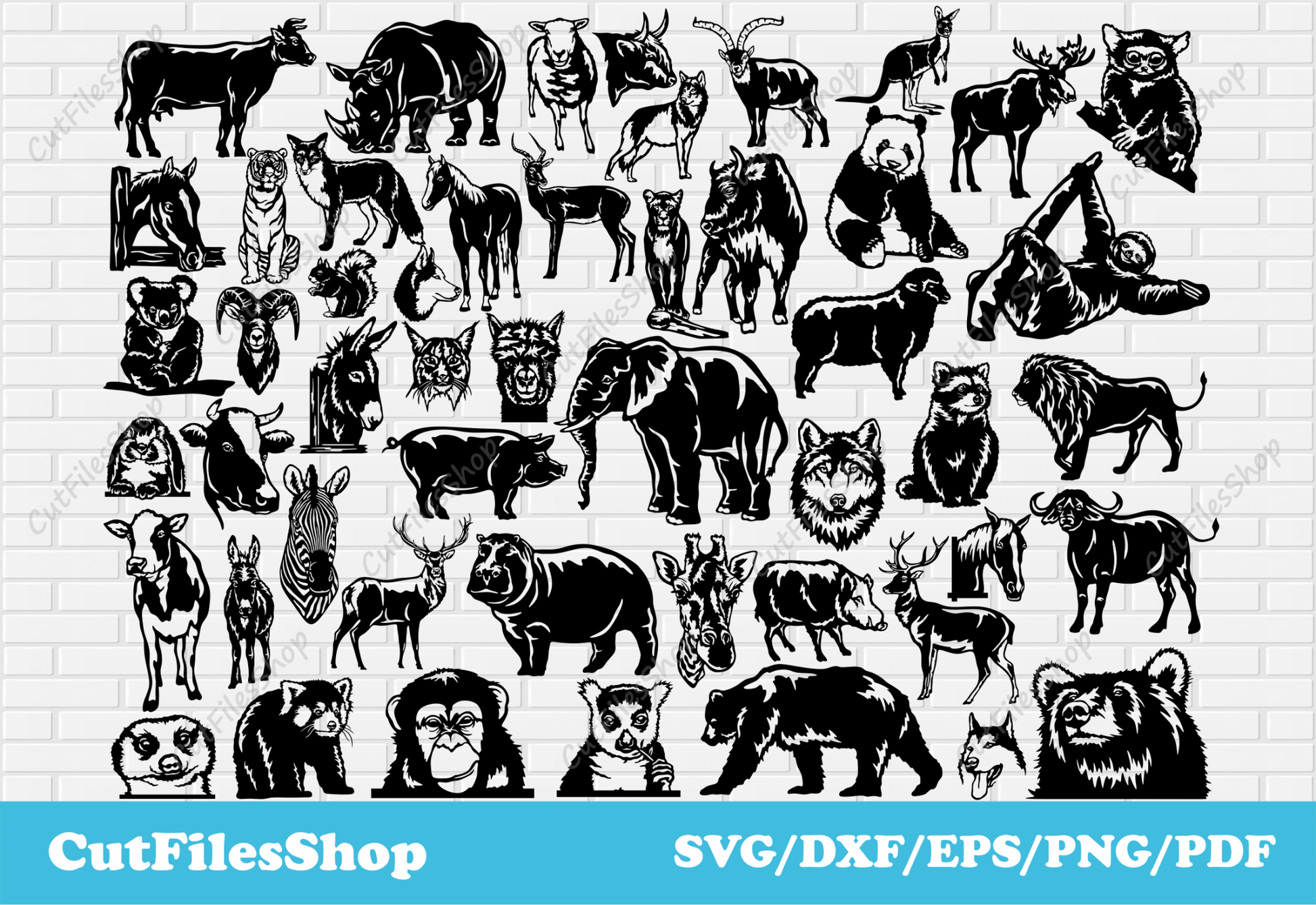 Animals dxf files for laser cut, Silhouette animals for cricut, svg animals, DXF for cnc Plasma - Cut Files Shop