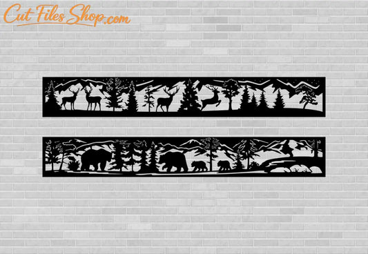 Animals scenes dxf files for plasma cutting, files for cnc laser, nature scenes for cutting - Cut Files Shop