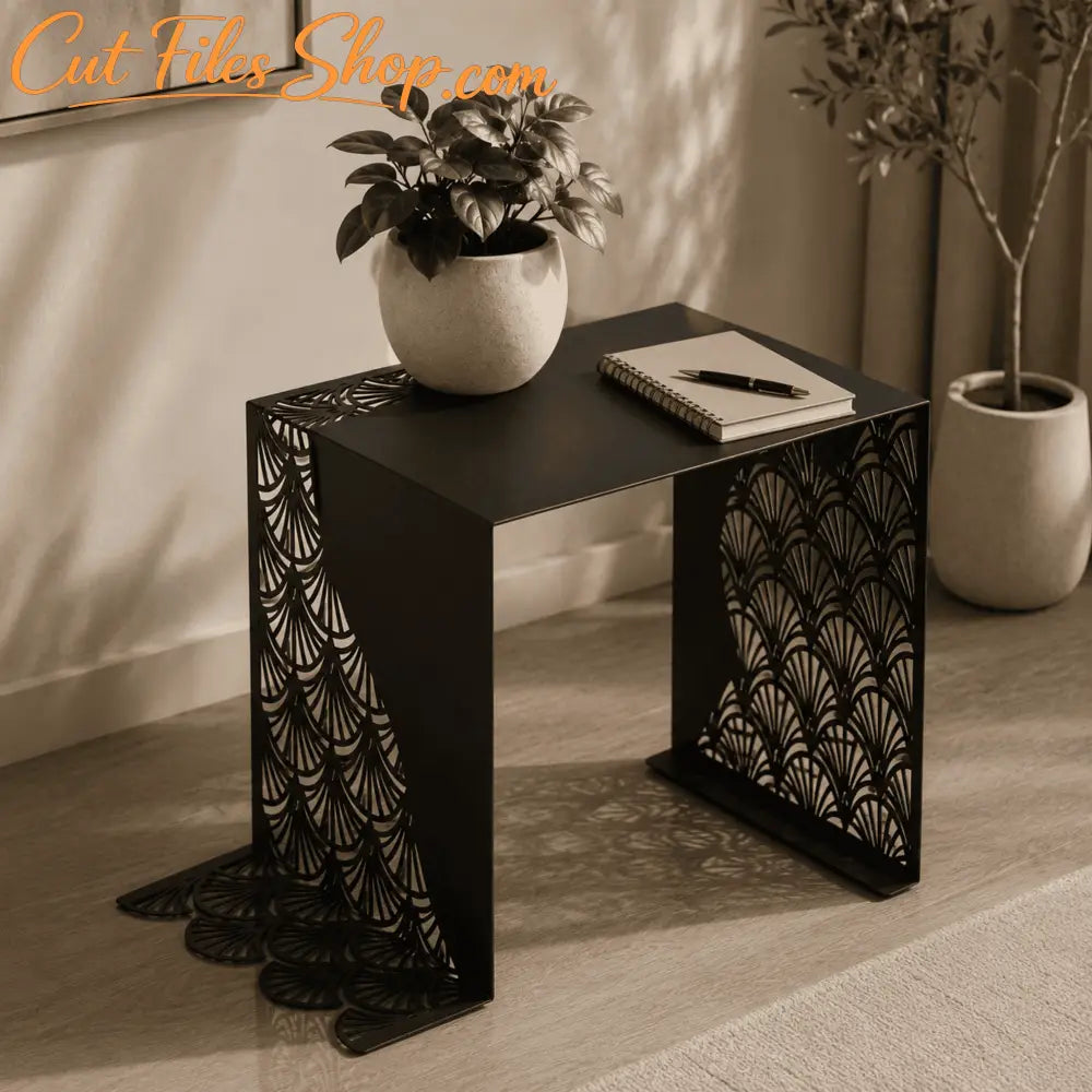 Modern Art Deco side table for laser cutting