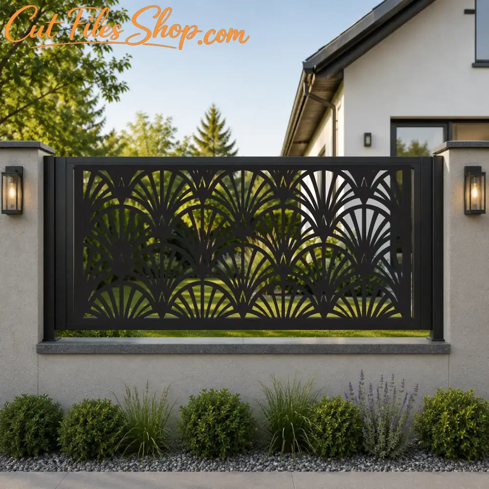 Art Deco fence panel SVG DXF for metal fabrication.