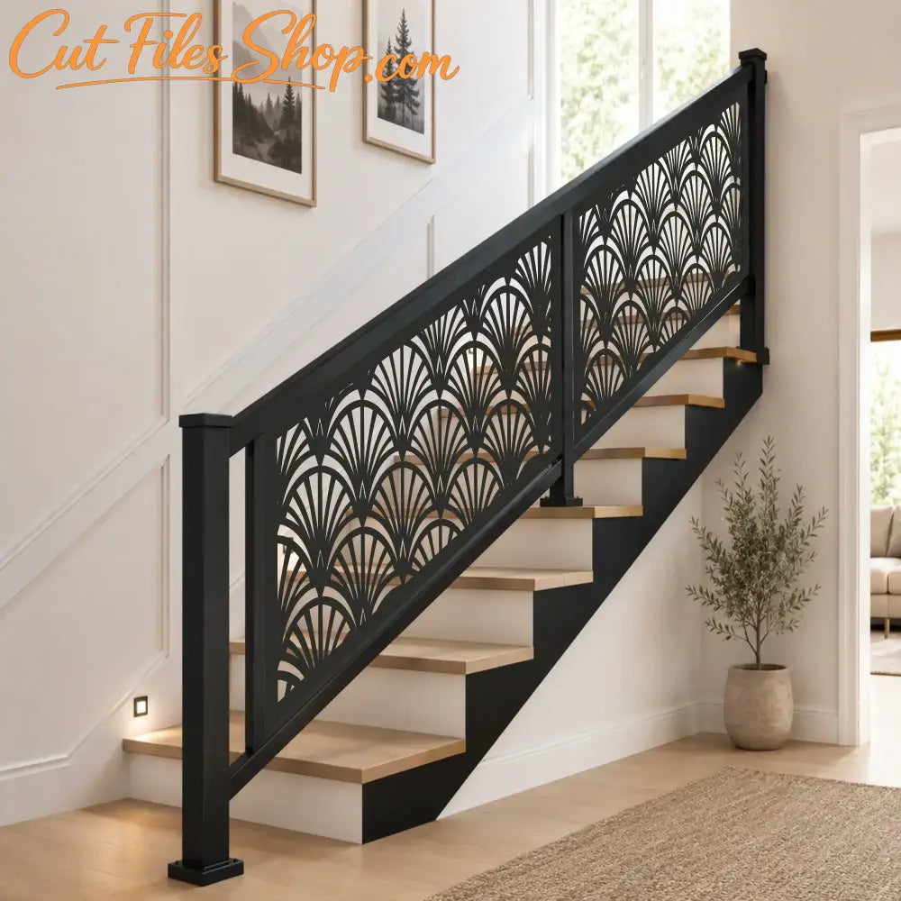 Railing Neo Deco metal privacy screen digital download.