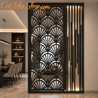Modern geometric balcony railing panel for laser cutting.