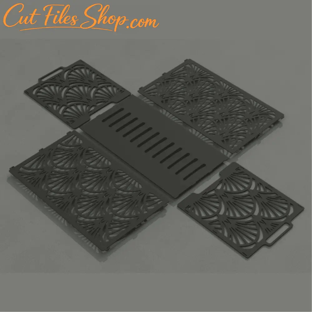 Modern fireplace log holder DXF SVG cutting files