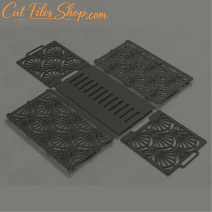 Modern fireplace log holder DXF SVG cutting files